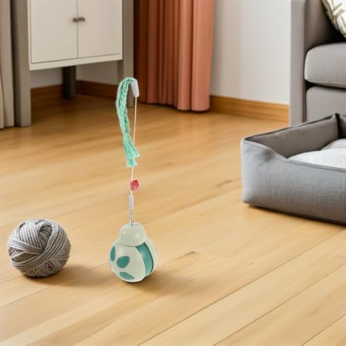 ERINGOGO Interactive Cat Treat Dispenser with Wobble Tumbler Design, Portable Plastic Beetle Shape for Indoor and Outdoor Use, Enrichment Feeding and Play for Cats