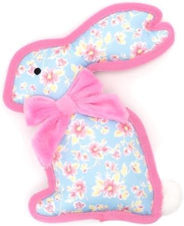 The Worthy Dog Animal Pattern Tough Plush Squeaky Dog Toy, Honey Bunny