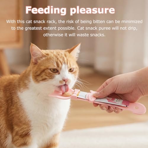 3 Pcs Cat Treat Spoon, Lickable Cat Strip Feeder Spoon Squeeze for Small Pets, Sliding Kitten Treat Food Dispenser for Licky Treats & Wet Food with Canning Spatula