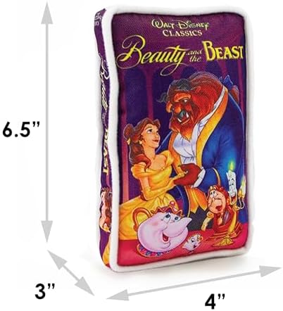 Buckle-Down Disney Dog Toy, Beauty and the Beast VHS Tape Replica Pet Toy, Plush