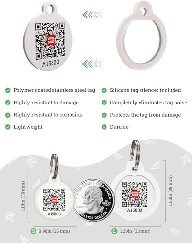 Custom Dog Tags Personalized for Pets - Silicone Dog Name Tag - QR Code Pet ID Tags for Dogs & Cats - Dog Identification Tags - Engraved Dog ID Tags Silent - Customized Collar