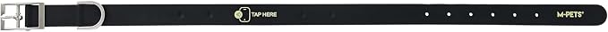 M-PETS Bond NFC Dog Collar – Waterproof Silicone Smart Collar with NFC Tag, Adjustable, No Battery Required – Multiple Sizes & Colors (Black, XS)