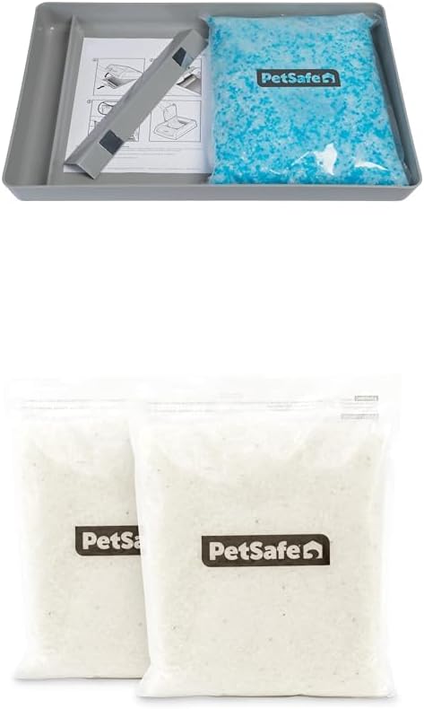 Bundle of PetSafe ScoopFree Reusable Tray with Crystal Litter - Durable Plastic Litter Insert - Fast-Acting Odor Control - Easy to Clean - Self-Cleaning Litter Box Compatible + PetSafe ScoopFree Premi