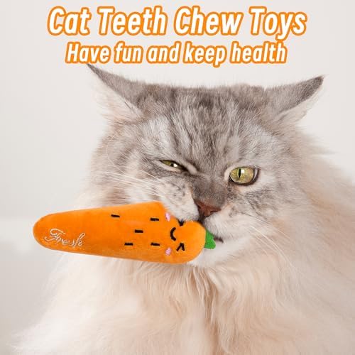 Seyezo Catnip Toys for Indoor Cats, Cat Toys for Cats, Vegetable, 5 Pack