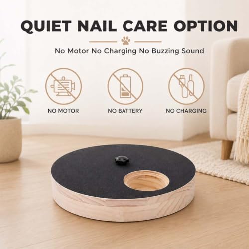 Dog Scratch Pad Treat Dispenser, Rotating Nail File Treat Dispenser (Black)