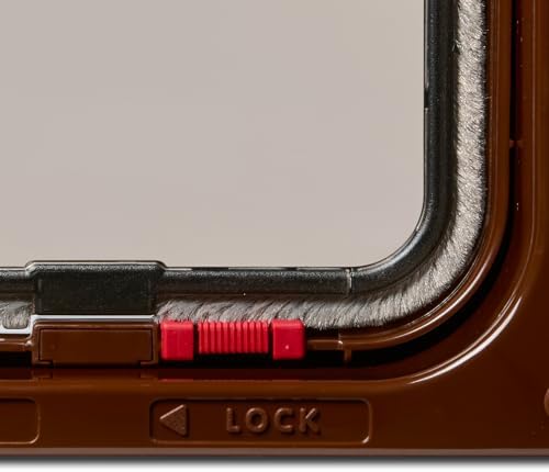Cat Mate 2-Way-Locking Cat Flap with Door Liner to 50mm (234) - Secure Lockable Door for Small to Medium Sized Cats, for UPVC, Wood and Wall, Brown