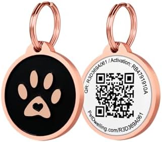 Pet Dwelling QR Code Pet ID Tag – Scan to Contact Owner Instantly, No App Needed, Smart Dog & Cat Tag with Free Personalized Online Pet Profile