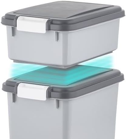 IRIS USA Dog Food Storage Container, Up to 30+11 lbs, Gray/Dark Gray