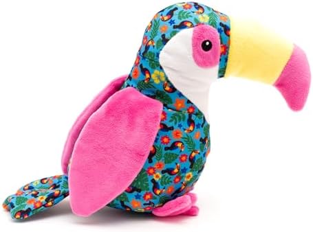 The Worthy Dog Animal Pattern Tough Plush Squeaky Dog Toy, Toucan