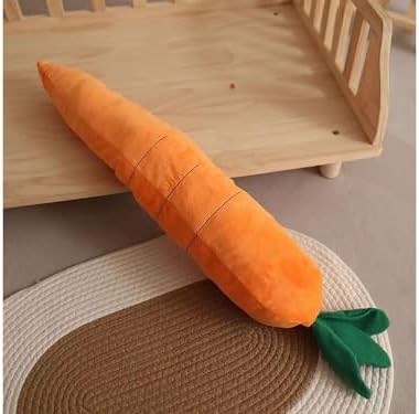 Giant 29.5'' Anxiety Relief Carrot Plush for Dogs - Squeaker Inside Interactive Chew Toy with Hypoallergenic Filling | Oeko-TEX Certified Boredom Buster & Cuddle Companion