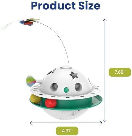 PAWSPIK Triple Chase Tumbling 4-in-1 Interactive Cat Toy with Catnip Ball