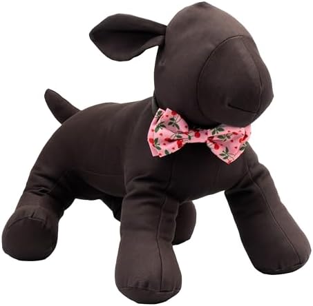 THE WORTHY DOG Spring Patterns Pet Bow Ties for Dogs & Cats, Cherries