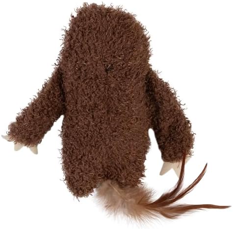 Mad Cat Sloth Kicker Crinkle Cat Toy with Catnip and Silvervine, in Brown