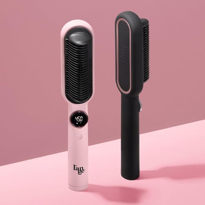 L'ANGE HAIR Smooth-It 2-in-1 Hot Comb Straightener | Digital Straightening Comb with Adjustable Heat Dial | Ionic Technology for Frizz-Free Styling | for All Hair Types (Digital Comb - Black)