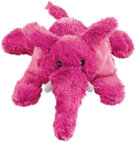 KONG Cozie Plush Dog Toys 2 Pack – Durable & Soft Squeaky Toys for Medium Dogs – Assorted Animal Characters (Elmer The Elephant)