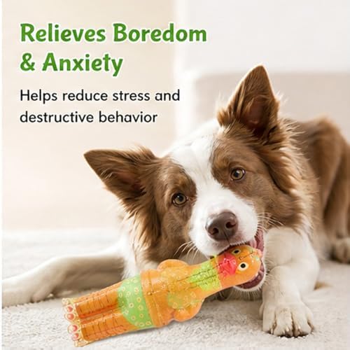 Molaxpet Squeaky Dog Toy Chicken Design with Funny Swimming Suit Chew Toy