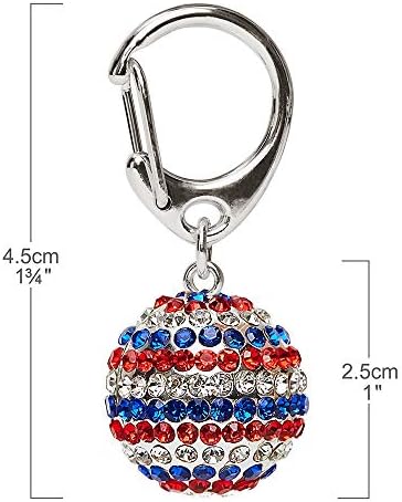 Blueberry Pet American Flag Accessory Set of Bow Collar Slide Hair Clip and Pedant for Dogs & Cats, USA Flag Bowtie and Disco Ball Tag