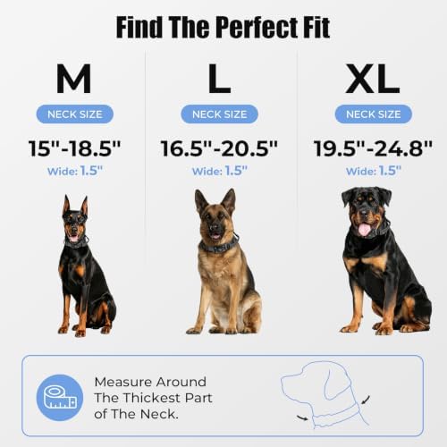 Tactical AirTag Dog Collar with Holder for Medium Large Dogs, Black, XL