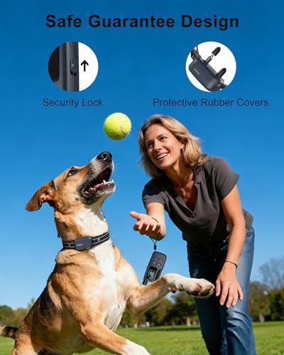 Dog Shock Collar - 4500FT Dog Training Collar with Remote | IPX8 Waterproof Electric Dog Collar with 4 Training Modes, Security Lock, Rechargeable eCollar for 10-120lbs Dogs(Dark Blue)