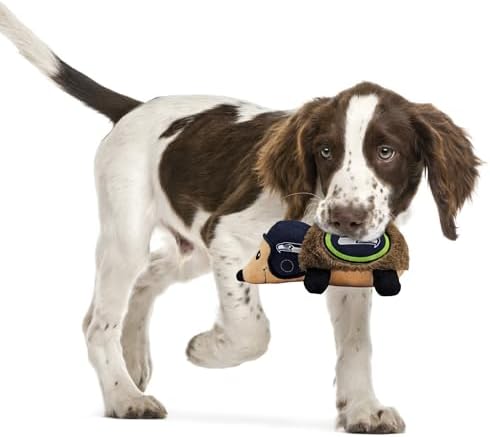 NFL Seattle Seahawks Plush Hedgehog Toy for Dogs & Cats, Cool Soft Pet Toy for Fun and Interactive Play, Dog Chew Toy with Squeaker, Licensed Hot Pet Toy