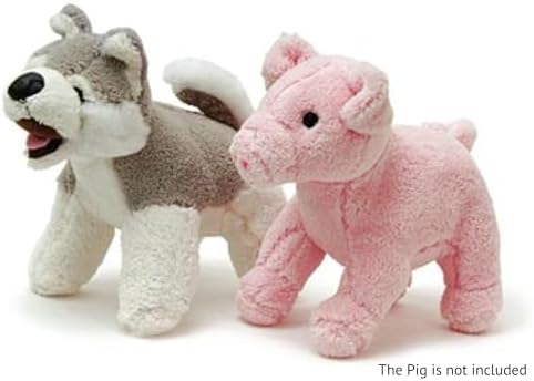 Jeffers Pet Animal Cuddlers Plush Squeaky Dog Toy, 8 in - Gray Husky