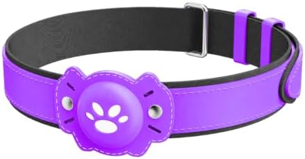 GPS Tracker Cat Collar, 2-in-1 Smart Collar for Cats, Real-Time Tracking, Waterproof, No Monthly Fee, Anti-Lost, Compatible with iOS & Android, 365-Day Battery (Purple)