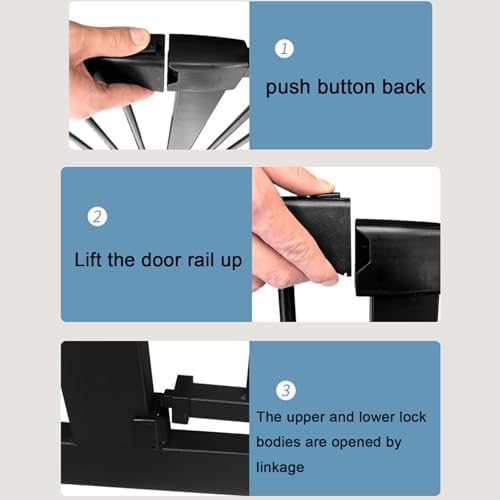 Smart Auto-Close Pet Gate for Dogs & Cats, Escape-Proof 3-Lock Heavy-Duty Stair Gate, 180° Swing Adjustable Dog Gate for Doorways & Stairs(Size:117-127cm/46-50in,Color:Black)