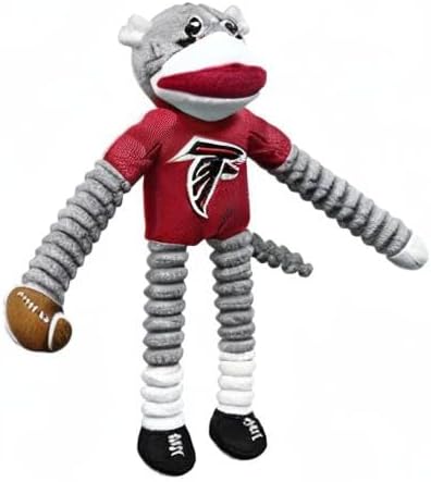 Littlearth NFL Atlanta Falcons Sock Monkey Pet Toy, Team Color, One Size
