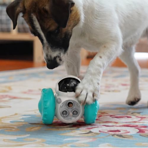 Interactive Treat Dispensing Toy for Dogs & Cats, Wobble Slow Feeder with Spinning Wheels, Slow Feeder to Keep Pets Busy, Reduce Anxiety & Prevent Boredom While Eating