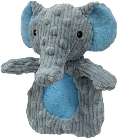 Pet Lou Pocket Dotty Friends 3.0 - Elephant Dog Toy, 7-Inch, Gray