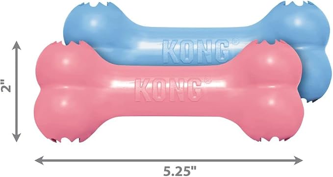 Puppy Kong Goodie Bone - Teething Toy and Treat Dispenser, Small, Assorted Colors