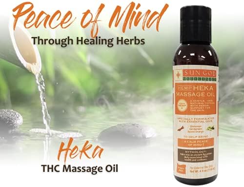 Heka Hemp Massage Oil for Positive Mood Support | 4oz Bottle