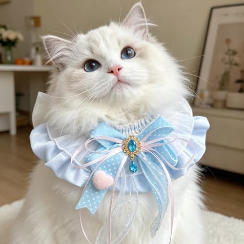 Cat Dog Lace Bow Collar Luxury Elastic Neckline (#4)