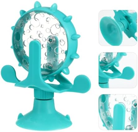 VANZACK Rotating Windmill Cat Feeding Toy Slow Food Dispenser for Indoor Cat Stimulation and Treat Puzzle Enrichment Feeder for Puppies
