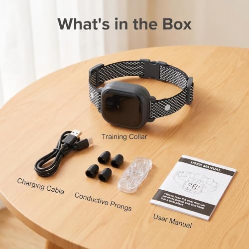 Smart Dog Bark Collar - Automatic Anti Barking Collar with 3 Modes (Beep/Vibration/Shock), Progressive Protection, Adjustable Sensitivity, Rechargeable Training Collar for All Dogs