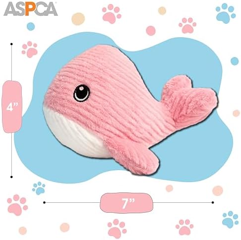 ASPCA 2 Pack Plush Dog Toy with Squeaker for Small & Medium Dogs, Soft Durable Stuffed Pet Toy for Fetch, Tug & Cuddle, Interactive, Lightweight, Engaging Play Toy for Dogs