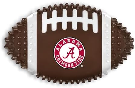 NCAA Alabama Crimson Tide Mega-Chew Hard Nylon Bacon-flavored Dog Bone Football Chew Toy. Interactive Tasty & Fun Dog Chew Toy. Indestructible Strong Durable Tough Dog Toys for Aggressive Chewers