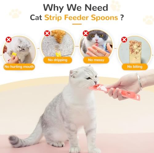 BAEJMJK 4pcs Cat Strip Feeder Sliding Pet Cat Treat Spoon Squeeze Lickable Treat Feeding Dispenser for Cats Liquid Snack and Wet Food