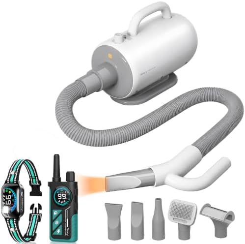 Sevy Buzzy Bark & Shock Collar Bundle with Whoosh High Velocity Dog Blowers