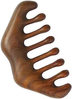 OULIGET Massage Wooden Comb,Wood Wide Tooth Hair Comb, Scraping Scalp Massage,Handheld No Static Head Tool for Scalp Massage, Detangling, and Daily Care,1 Pieces.