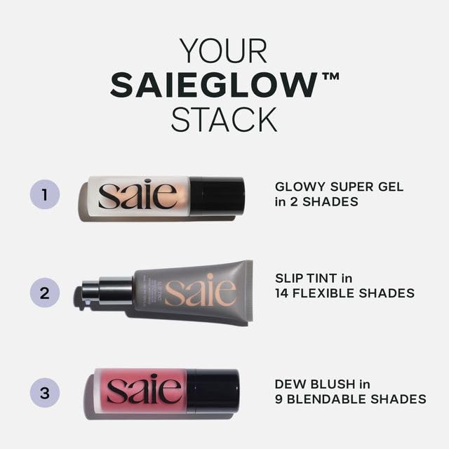 Saie Dew Liquid Blush for Cheeks - Hydrating Cream Blush Stick with a Blendable + Buildable Formula - Skincare Infused Dewy Cheek Tint for a Natural Flush - Glowy Makeup Essential - Chilly (.40 oz)