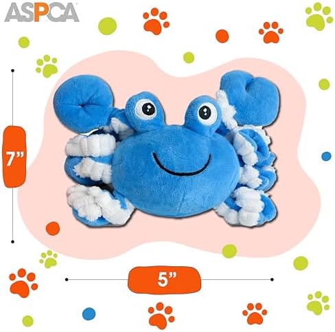 ASPCA 2 Pack Plush Dog Toy with Squeaker for Small & Medium Dogs, Soft Durable Stuffed Pet Toy for Fetch, Tug & Cuddle, Interactive, Lightweight, Engaging Play Toy for Dogs