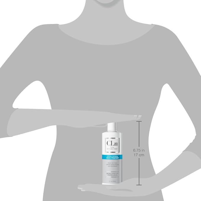 CLn® Acne Cleanser-The Only Cleanser with 0.5% Salicylic Acid Preserved with Sodium Hypochlorite for Clarifying Skin from Blackheads & Breakouts, Oil-Free & Fragrance-Free, 8 fl oz (Pack of 2)