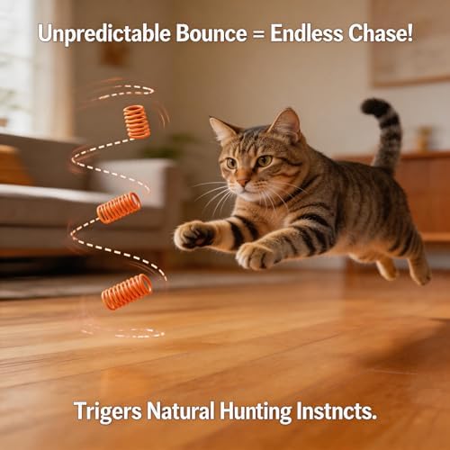 120 Pcs Cat Springs for Cats in 2 Storage Boxes for Interactive Play