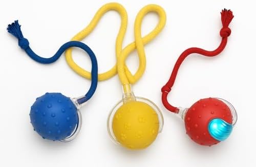 PetScope Interactive pet Toy Ball with Motion Sensor, Rechargeable, 3 Speed Modes, LED Lights, Bird Sound Effects, (Yellow)