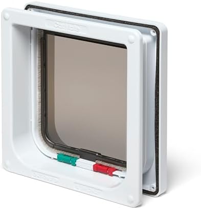 Cat Mate 4 Way Locking Cat Flap with Door Liner, White