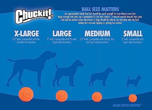 ChuckIt! High-Bounce Rubber Fetch Ball, Small (Colors Vary) 2 Pack