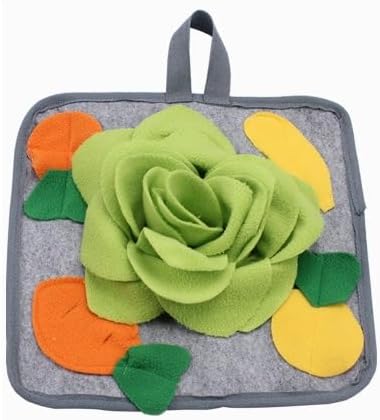 Rabbit Foraging Mat, Rabbit Toy 11.8"x11.8" Rabbits Snuffle Mat Machine Washable Polar Fleece Funny Interactive Nosework Feeding Mat Treat Dispenser for Bunny Guinea Pigs Ferrets Chinchillas