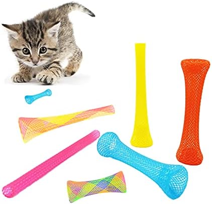 ISMARTEN Cat Spring Toys, 48 Packs Cat Tube Spring Toy Interactive Cat Toy for Indoor Cats, Plastic Spring Coils Attract Cats to Swat, Bite, Hunt(Random Color) (48 Packs)