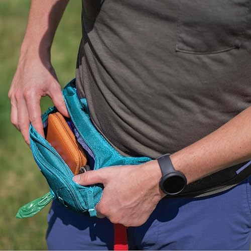 CANINE CANYON Stella Dog Walking Waist Belt Bag, Teal | Hands-Free Storage for Treats, Phone & Essentials